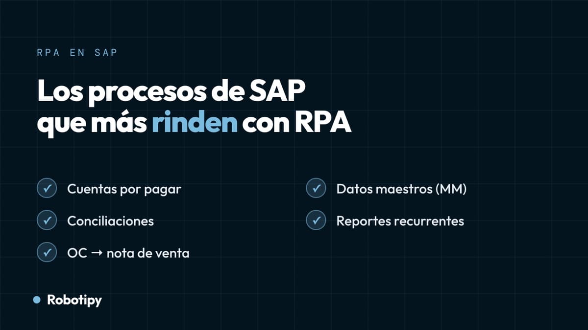Automatización de procesos de SAP con RPA